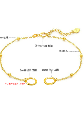 洮俪925纯银包珠链环环相扣手链