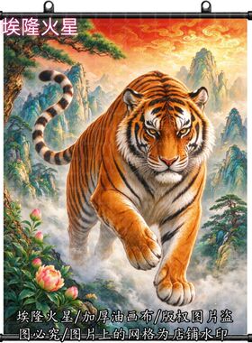 新款国风猛虎下山挂画家庭家居房