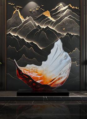 高档装饰品摆件抽象雕塑工艺品室内玄关装饰品摆设品创意透明雕塑