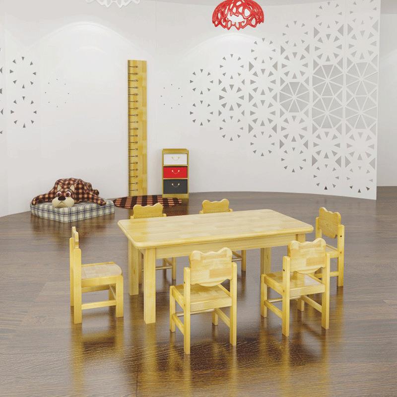 Kindergarten handicraft art room tables and chairs for multi-person learning solid wood table children's toys painting art multi-functional table