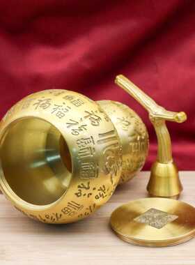 大号铜葫芦 黄铜葫芦摆件开口葫芦金属工艺品家居办公摆件