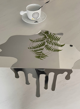 轻奢高档不锈钢流体水滴立体摆件样板房客厅餐桌吧台桌面装饰小众