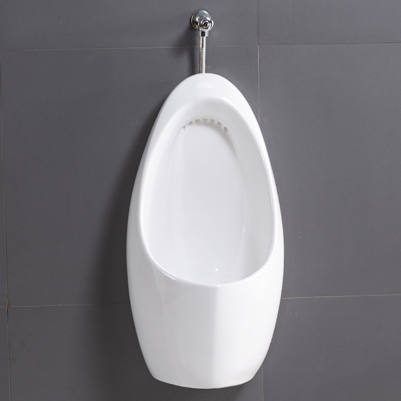 感应小便器一体小便斗男士站便器挂墙式儿童手按冲水尿兜落地尿池 - 图1