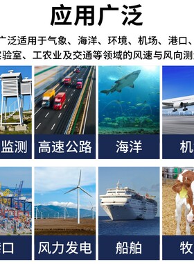 超声波风速风向传感器485无线风速测量仪小型风速风向变送器航海