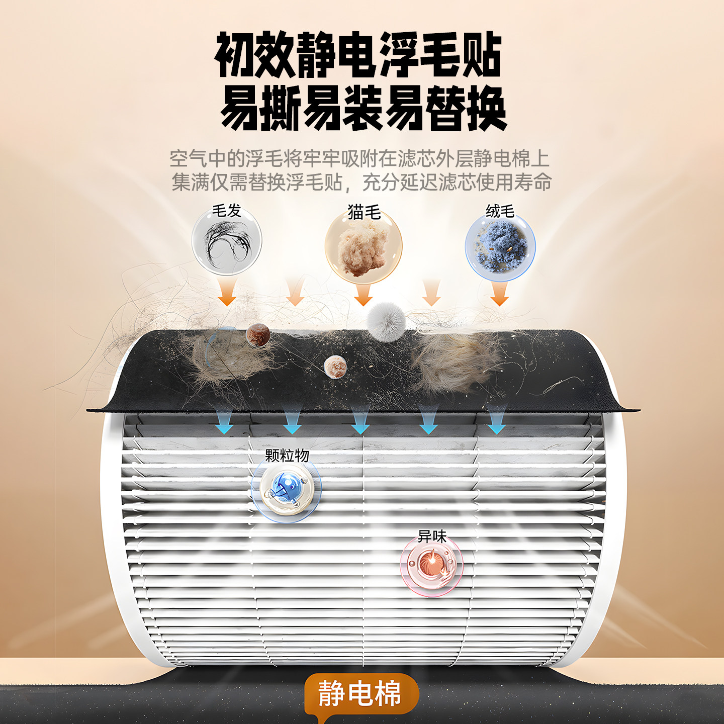 米小兽宠物猫用空气净化器吸猫毛浮毛去除异味臭味除过敏原猫抓板,淘宝优惠券,粉丝福利购,淘宝优惠卷