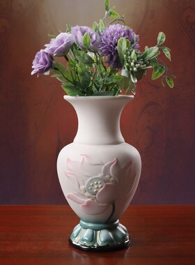 久畔德化陶瓷莲花佛具佛前供奉用品摆件套组香炉花瓶果盘圣水杯