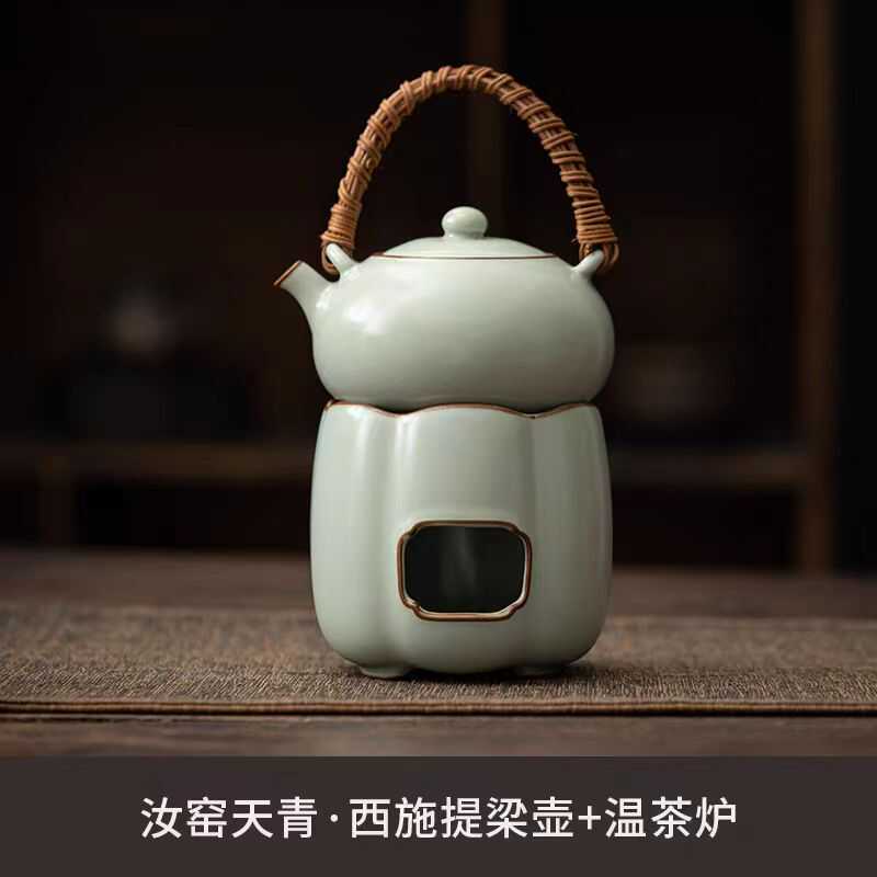 德化荏仟堂陶瓷茶具苏打釉煮茶炉藤编家用复古中式碳炉养生煮茶壶
