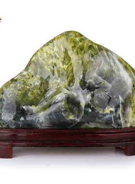 天然蓝田玉原石摆件奇石观赏石头工艺品客厅办公室装饰品乔迁礼物