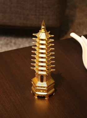 铜欣祥黄铜文昌塔摆件家居装饰品客厅门厅书房摆件工艺礼品摆设