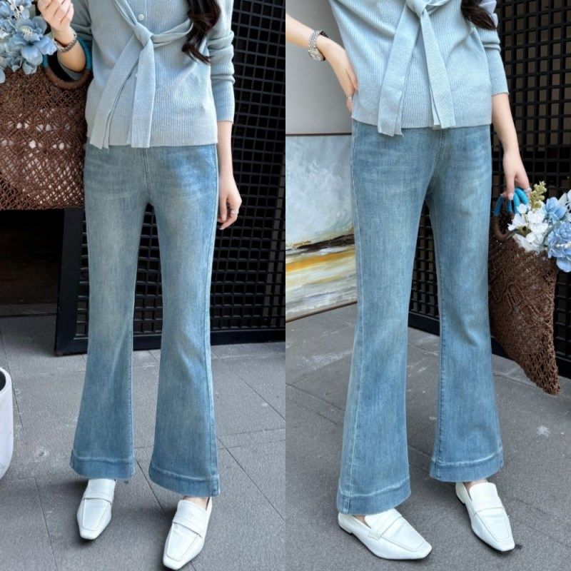 2025新款春秋季孕妇牛仔裤高弹力外穿百搭时尚无托腹布休闲喇叭裤,淘宝优惠券,粉丝福利购,淘宝优惠卷