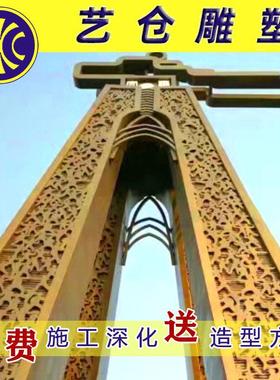 外贸原单大型黄铜雕塑城市标志园林景观雕塑拉丝无缝焊接全程无