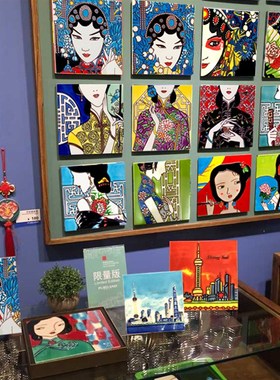手绘陶瓷画 瓷板画 无框画中式家居装饰品 中国T风摆件 外事礼品