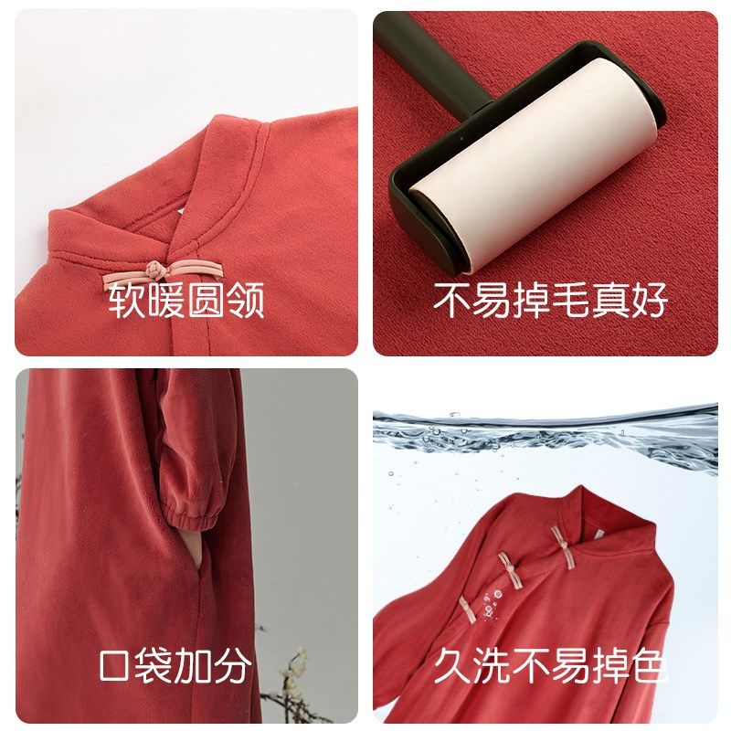 轩靓【抗静电】珊瑚绒睡裙女秋冬季加厚保暖睡衣法兰绒睡袍家居服,淘宝优惠券,粉丝福利购,淘宝优惠卷