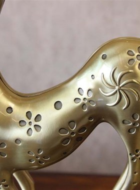 美式乡村装饰摆件 合金古铜色招财鹿创意工艺摆设品 欧式复古礼品
