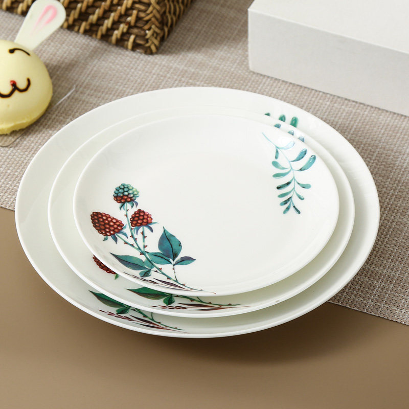 碟子盘子家用陶瓷平盘4个点心盘吐骨头的小碟子凉菜盘骨碟6/7英寸,淘宝优惠券,粉丝福利购,淘宝优惠卷