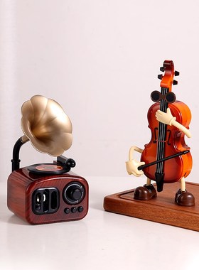 创意复古留声机音乐盒八音盒装饰品客厅卧室桌面摆件高级生日礼物