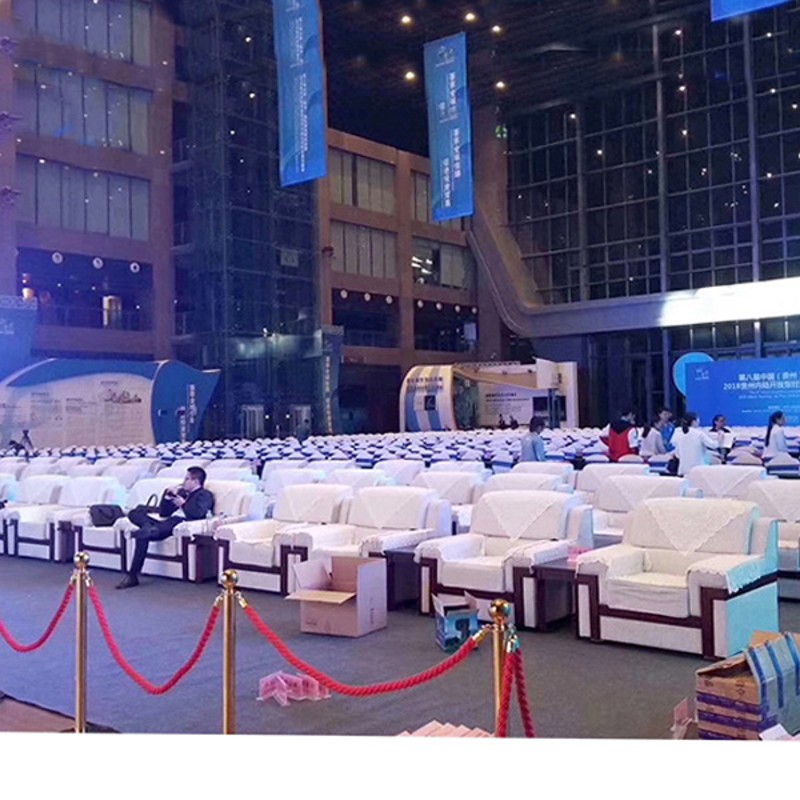 中式会议室沙发布艺政府商务贵宾领导接待单人位会客办公茶几组合 - 图1