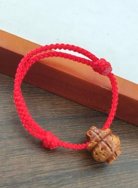 桃木桃核红绳手链婴儿童宝宝惊新生成人男女款本命年惊吓桃篮手串
