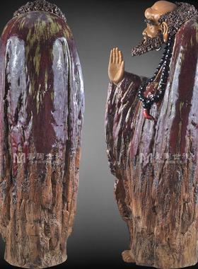 石湾陶瓷公仔大师工艺送礼精品家居门客厅镇宅装饰品达摩东渡摆件