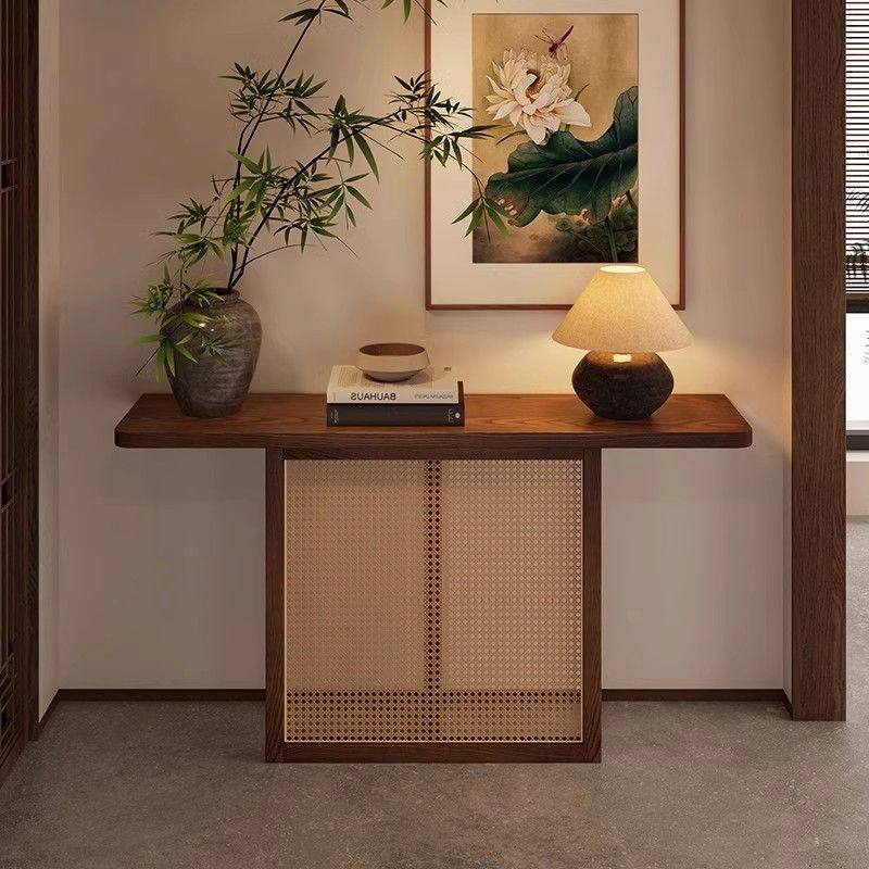 中式复古古风玄关实木酒店端景台走廊原木靠墙客厅条案装饰入户,淘宝优惠券,粉丝福利购,淘宝优惠卷
