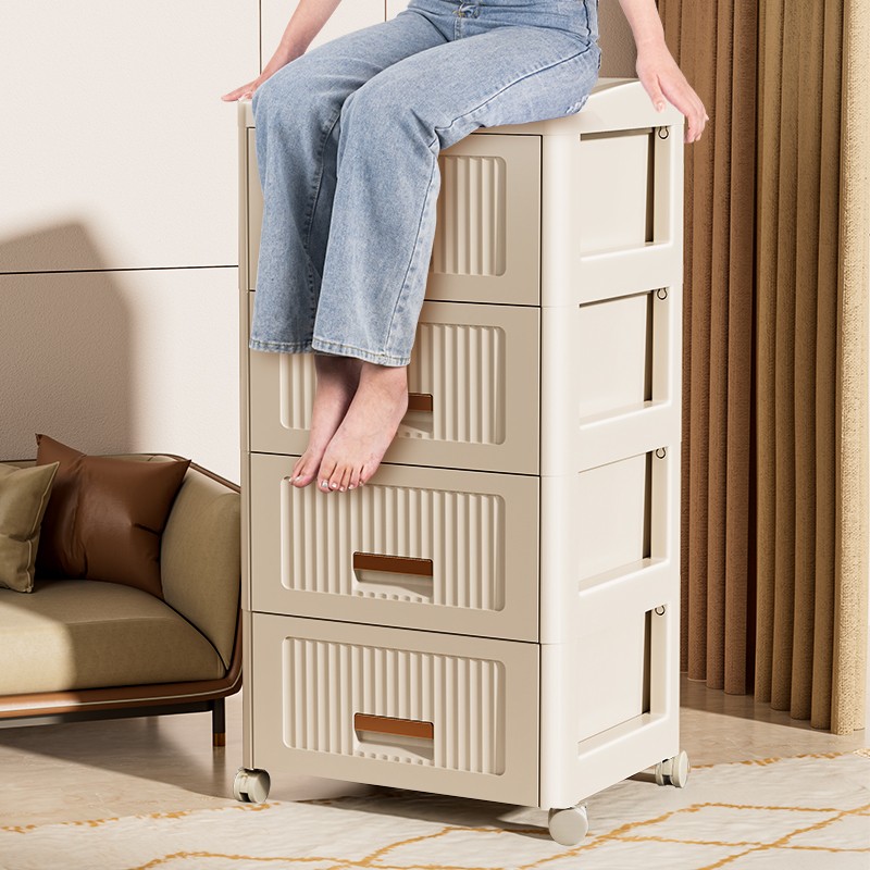 免安装大容量收纳柜卫生间储物架家用小推车置物架客厅可移动塑料 - 图1