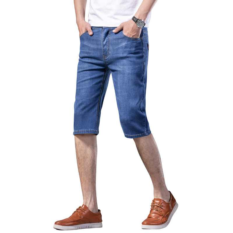 夏季薄款男士牛仔短裤男七分休闲牛仔裤子男宽松直筒弹力五分中裤,淘宝优惠券,粉丝福利购,淘宝优惠卷