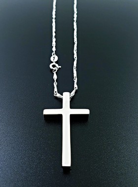 纯银情侣项链一对韩版男女简约十字架吊坠韩版时尚锁骨圣诞可刻字