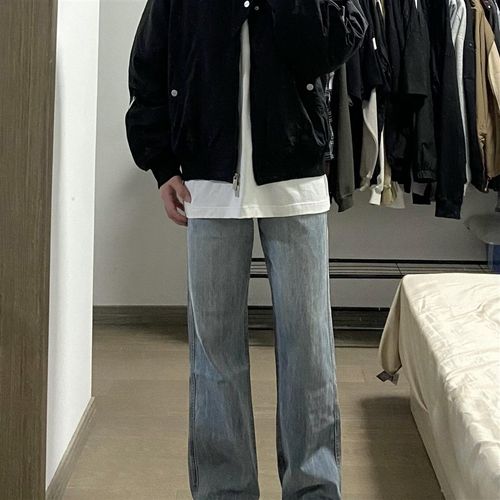 日系冲锋a衣外套男生秋季工装夹克上衣男款宽松牛仔裤2024新款套 - 图3