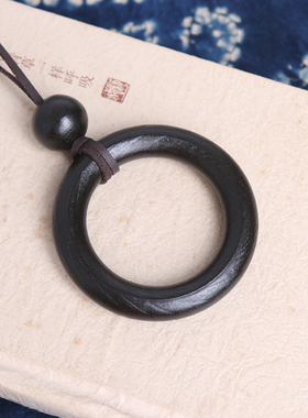 民族风个性d木质百搭圈圈项链复古长款毛衣链简约棉麻配饰森系挂