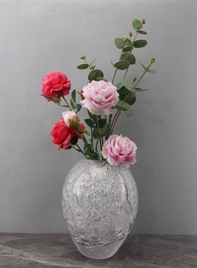 北欧极简创意白色气泡琉璃花器样板房电视柜茶几家居客厅饰品摆件