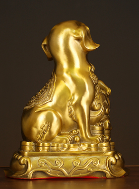 纯铜狗摆件旺财狗十二生肖家居摆设客厅玄关N坐地生财狗装饰工艺