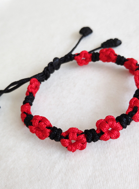 多桃花结手绳招财纳福转运情侣手链招桃花旺人气助姻缘本命年红绳