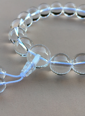 天然白水晶十八子手持念珠男原石压襟饰品水晶车挂手串佛珠手链女