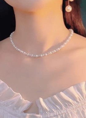 璀璨星河钻球珍珠项链女2024新款爆款锁骨链轻奢小众高级颈链配饰