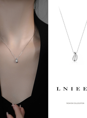 999纯银小水滴项链女夏气质轻奢小众设计锁骨链2023新款时尚颈链