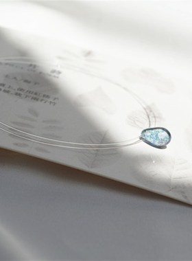 【泪 】   琉璃水滴鱼线隐形锁骨链吊坠项链礼物女夏