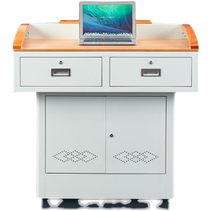 多媒体讲台钢制教学多功能演讲台老师教师教室讲台桌电教中控讲台 - 图3