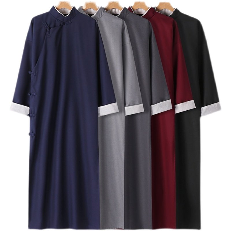 中式长衫男女民国风长袍长褂茶服马褂唐装礼服立领相声服表演出服,淘宝优惠券,粉丝福利购,淘宝优惠卷