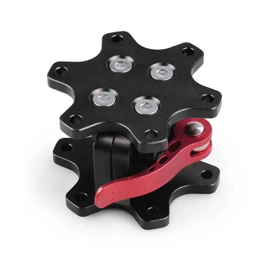 改装电脑模拟游戏赛车方向盘底座连接适配器快拆竞技卡槽式 - 图0