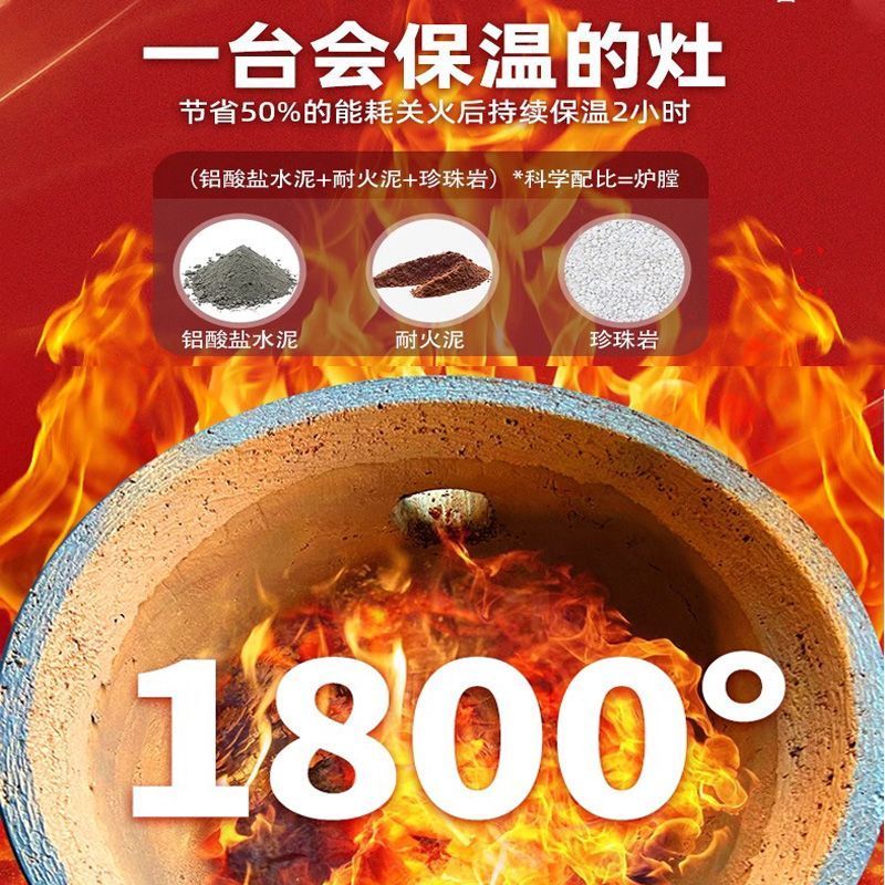 新款304不锈钢柴火灶双锅灶农村家用户外可移动大锅台烧木柴火炉 - 图3