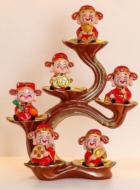新款家居摆件五福小神仙进门入户装饰乔迁新居礼品迎财神小摆件新