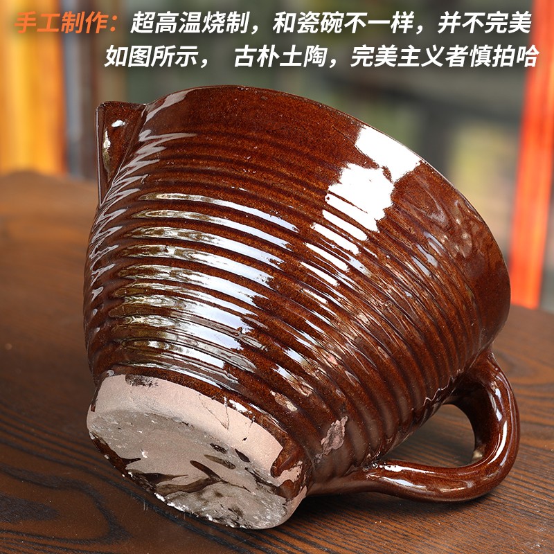 老式擂钵家用满齿密纹送木棒擂槌湖南擂辣椒皮蛋捣蒜器米糊研磨器 - 图2