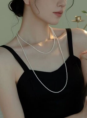 (专属)项链 正圆时尚白色全珠毛衣链 长款