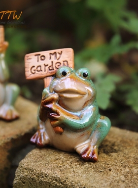 美式青蛙小摆件家居装饰品创意可爱室内客厅儿童房个性酒柜摆设