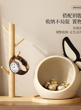 中古风入户门口鞋柜钥匙收纳玄关装饰品摆件客厅家居乔迁相框礼品