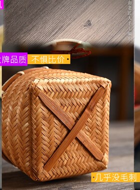 迷你小竹篓复古中式干果家用编织筐竹编收纳篮零食竹筐手工竹篮子