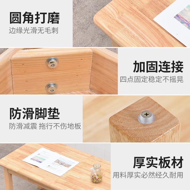 Wooden tables and chairs Kindergarten solid wood desks Children's early education study table Tutorial class Pinus sylvestris desk and chair combination