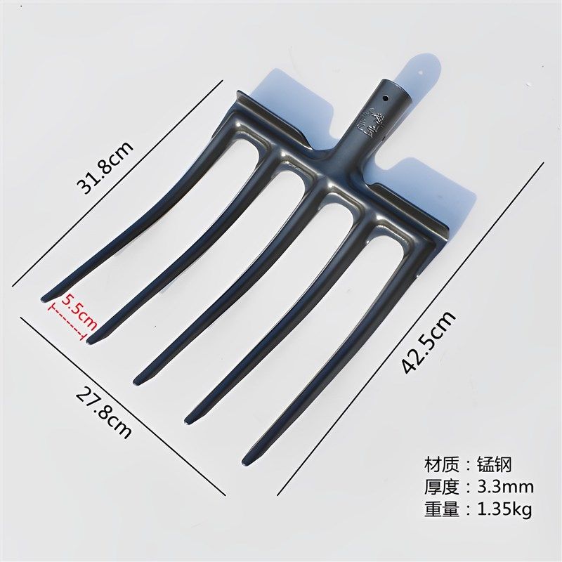 农用锰钢四齿叉子翻地挖土铁锹叉加厚粪叉挖葱姜工具开荒松土农具,淘宝优惠券,粉丝福利购,淘宝优惠卷