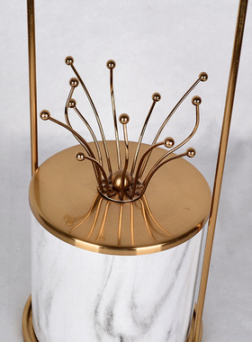 家居精美摆件大理石纹饰品盒铁艺摆件电镀拉丝防锈防潮金属摆件