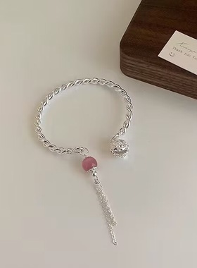 新中式古风国潮铃铛手链女套装轻奢小众精致手镯高级感流苏配饰